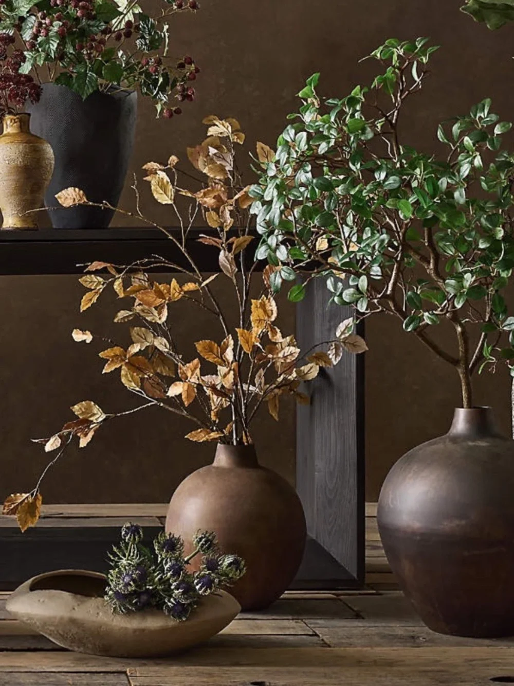 Crate & Barrel Faux Golden Leaf Branches 66